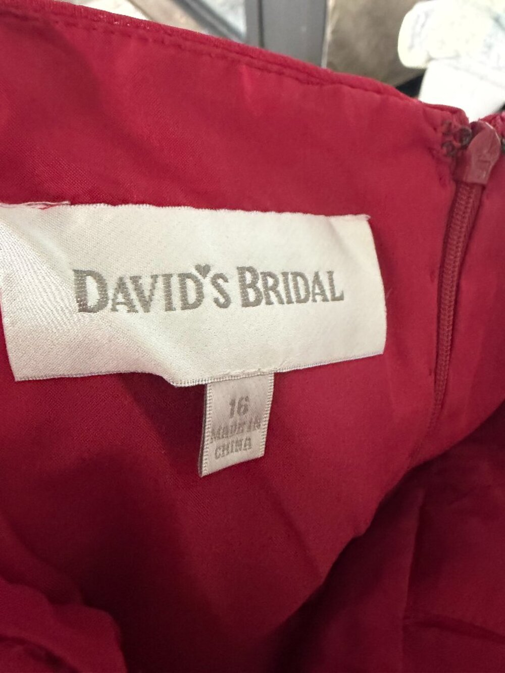Size 16 RED Bridesmaid Formal Dress from David's Bridal